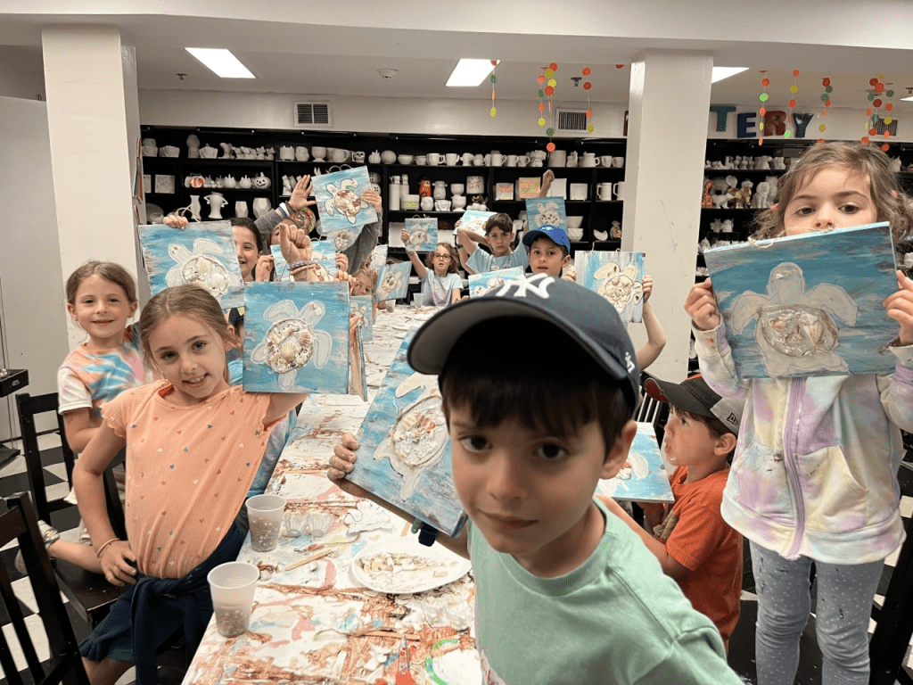 children with their painting